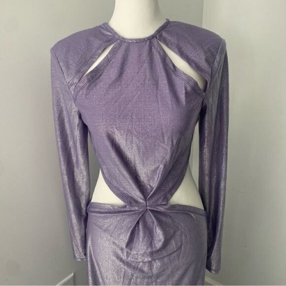 Bronx and Banco Amara Lilac Cut Out Gown L - Picture 4 of 15